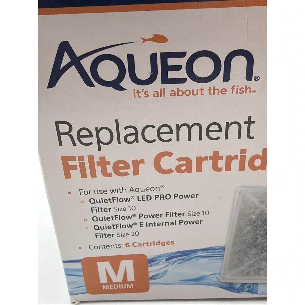 NEW Aqueon Replacement Filter Cartridge 10000948 Size Medium Six Pack